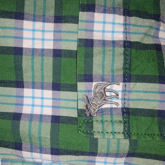 Abercrombie & Fitch Green and Blue Casual Button Down Shirt - Picture 3 of 4